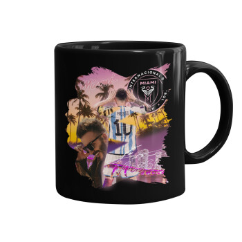 Lionel Messi Miami, Mug black, ceramic, 330ml