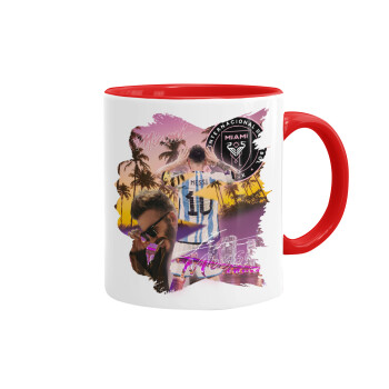Lionel Messi Miami, Mug colored red, ceramic, 330ml
