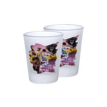 Lionel Messi Miami, Σφηνοπότηρα γυάλινα 45ml του πάγου (2 τεμάχια)