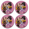 SET of 4 round wooden coasters (9cm)