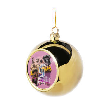 Lionel Messi Miami, Golden Christmas tree ball ornament 8cm
