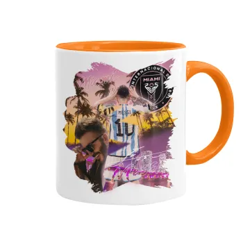 Lionel Messi Miami, Κούπα χρωματιστή πορτοκαλί, κεραμική, 330ml