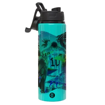 Lionel Messi Miami, Μεταλλικό παγούρι νερού με καπάκι ασφαλείας, αλουμινίου 850ml