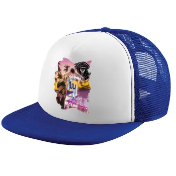 Lionel Messi Miami, Child's Soft Trucker Hat with Blue/White Mesh (POLYESTER, CHILD, ONE SIZE)