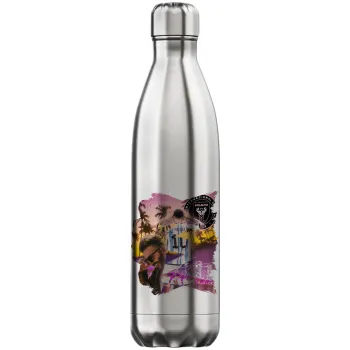 Lionel Messi Miami, Μεταλλικό παγούρι θερμός Inox (Stainless steel), διπλού τοιχώματος, 750ml