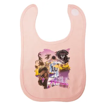 Lionel Messi Miami, Σαλιάρα με Σκρατς ΡΟΖ 100% Organic Cotton (0-18 months)