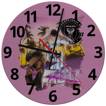 Lionel Messi Miami, Ρολόι τοίχου γυάλινο (30cm)