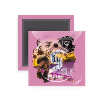 Lionel Messi Miami, Μαγνητάκι ψυγείου τετράγωνο διάστασης 5x5cm