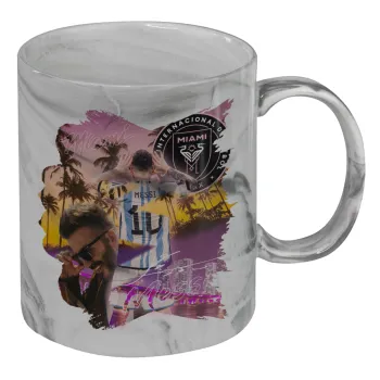 Lionel Messi Miami, Mug ceramic marble style, 330ml