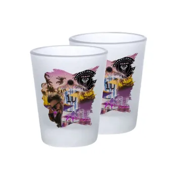 Lionel Messi Miami, Σφηνοπότηρα γυάλινα 45ml του πάγου (2 τεμάχια)