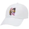 Adult Baseball Cap White 5-panel (POLYESTER, ADULT, UNISEX, ONE SIZE)