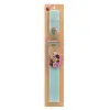 Easter Set, wooden keychain & aromatic flat Easter candle (30cm) (TURQUOISE)