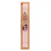 Easter Set, wooden keychain & scented flat Easter candle (30cm) (PINK)