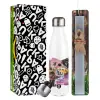 Easter candle, metallic white thermos bottle (500ml) & aromatic flat candle (30cm) (GRAY)