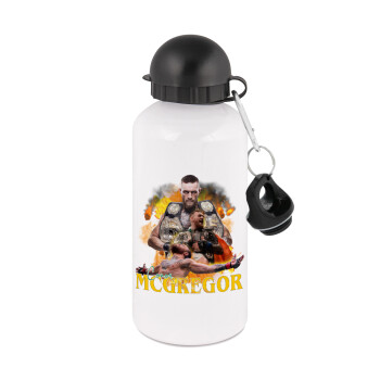Conor McGregor Notorious, Metal water bottle, White, aluminum 500ml