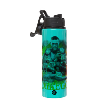 Conor McGregor Notorious, Μεταλλικό παγούρι νερού με καπάκι ασφαλείας, αλουμινίου 850ml