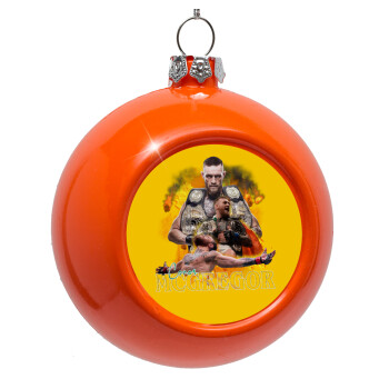 Conor McGregor Notorious, Orange Christmas tree ornament bauble 8cm