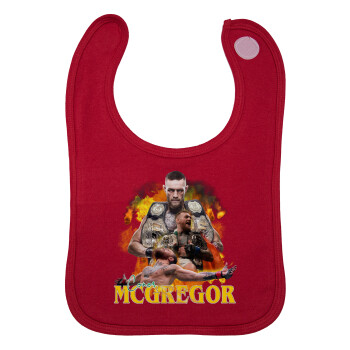 Conor McGregor Notorious, Σαλιάρα με Σκρατς Κόκκινη 100% Organic Cotton (0-18 months)