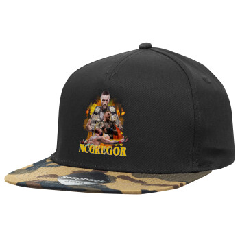 Conor McGregor Notorious, Καπέλο Ενηλίκων Flat Snapback Μαύρο/Παραλαγή, (100% ΒΑΜΒΑΚΕΡΟ, ΕΝΗΛΙΚΩΝ, UNISEX, ONE SIZE)