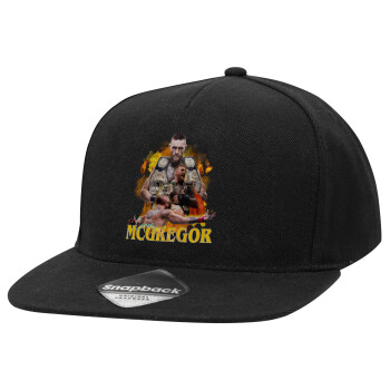 Conor McGregor Notorious, Καπέλο Ενηλίκων Flat Snapback Μαύρο, (POLYESTER, ΕΝΗΛΙΚΩΝ, UNISEX, ONE SIZE)