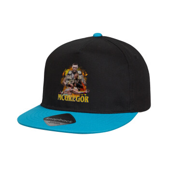 Conor McGregor Notorious, Καπέλο παιδικό snapback, 100% Βαμβακερό, Μαύρο/Μπλε