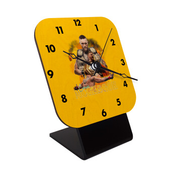 Conor McGregor Notorious, Quartz Table clock in natural wood (10cm)