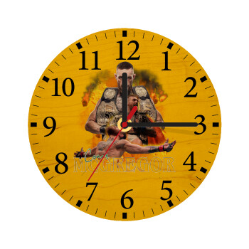 Conor McGregor Notorious, Ρολόι τοίχου ξύλινο plywood (20cm)