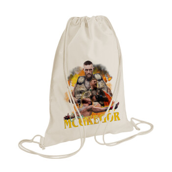 Conor McGregor Notorious, Backpack bag GYMBAG natural (28x40cm)