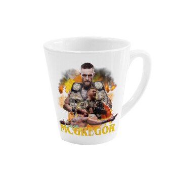 Conor McGregor Notorious, Κούπα κωνική Latte Λευκή, κεραμική, 300ml