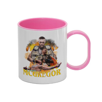 Conor McGregor Notorious, Κούπα (πλαστική) (BPA-FREE) Polymer Ροζ για παιδιά, 330ml