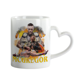 Conor McGregor Notorious, Mug heart handle, ceramic, 330ml