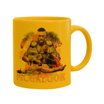 Conor McGregor Notorious, Ceramic coffee mug yellow, 330ml (1pcs)