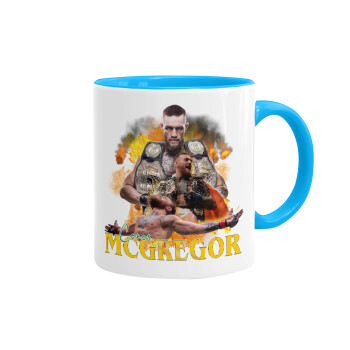 Conor McGregor Notorious, Mug colored light blue, ceramic, 330ml