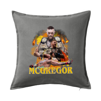 Conor McGregor Notorious, Sofa cushion Grey 50x50cm includes filling
