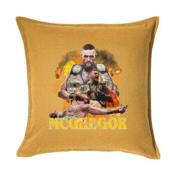Conor McGregor Notorious, Sofa cushion YELLOW 50x50cm includes filling