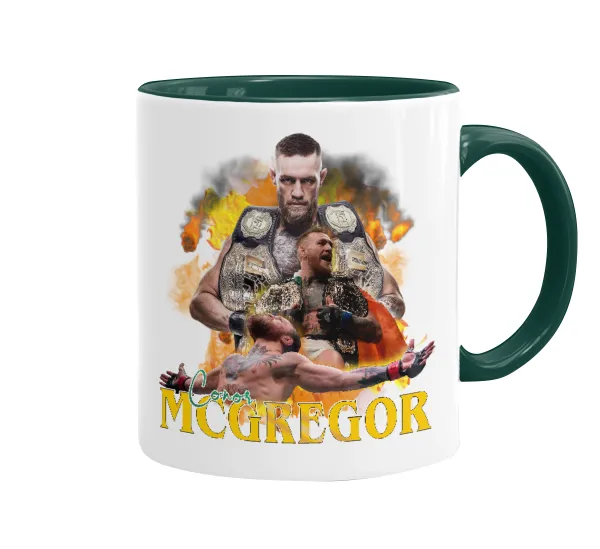 Conor McGregor Notorious — Κούπα χρωματιστή πράσινη, κεραμική, 330ml