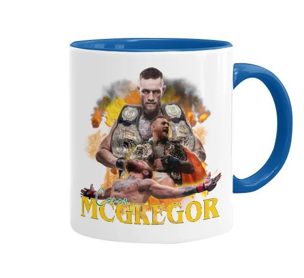 Conor McGregor Notorious — Κούπα χρωματιστή μπλε, κεραμική, 330ml
