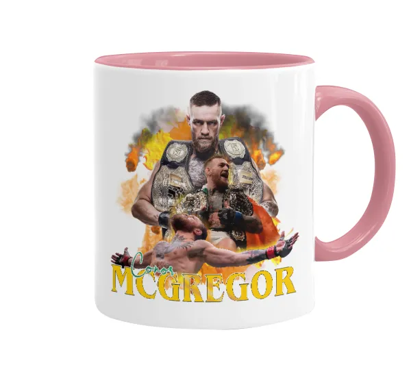 Conor McGregor Notorious — Κούπα χρωματιστή ροζ, κεραμική, 330ml