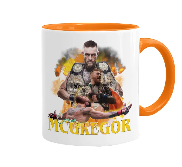 Conor McGregor Notorious — Κούπα χρωματιστή πορτοκαλί, κεραμική, 330ml