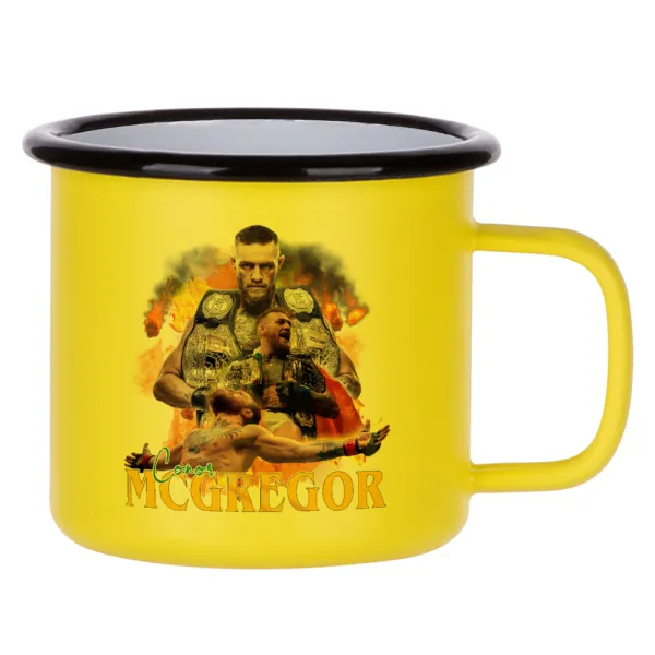 Conor McGregor Notorious — Κούπα Μεταλλική εμαγιέ ΜΑΤ Κίτρινη 360ml