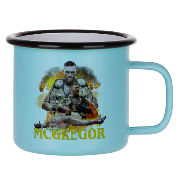 Conor McGregor Notorious — Κούπα Μεταλλική εμαγιέ ΜΑΤ σιέλ 360ml