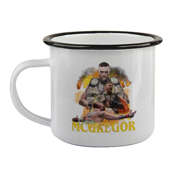 Conor McGregor Notorious — Enamel mug with black rim, 360ml