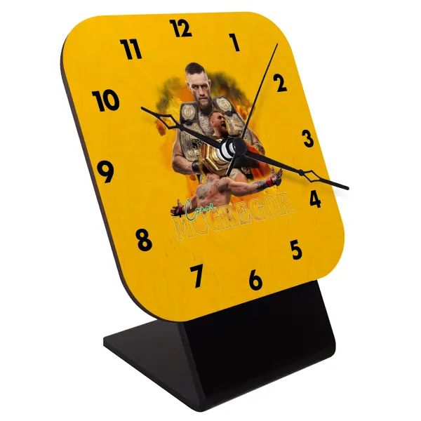 Conor McGregor Notorious — Επιτραπέζιο ρολόι σε φυσικό ξύλο (10cm)
