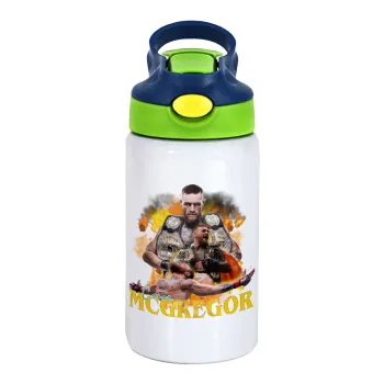 Conor McGregor Notorious, Παιδικό παγούρι θερμό, ανοξείδωτο, με καλαμάκι ασφαλείας, πράσινο/μπλε (350ml)