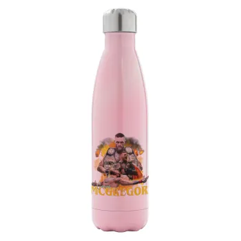 Conor McGregor Notorious, Metal mug thermos Pink Iridiscent (Stainless steel), double wall, 500ml