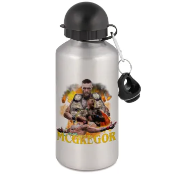 Conor McGregor Notorious, Μεταλλικό παγούρι νερού, Ασημένιο, αλουμινίου 500ml