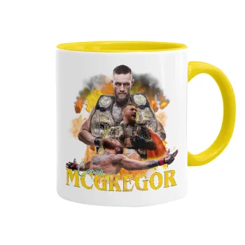 Conor McGregor Notorious, Mug colored yellow, ceramic, 330ml