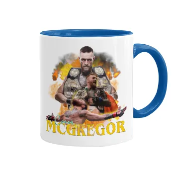 Conor McGregor Notorious, Κούπα χρωματιστή μπλε, κεραμική, 330ml