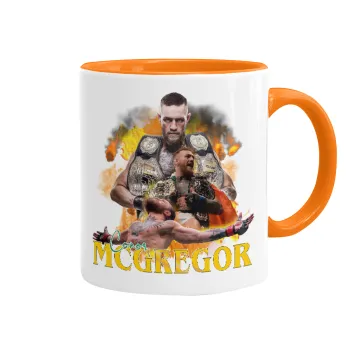 Conor McGregor Notorious, Κούπα χρωματιστή πορτοκαλί, κεραμική, 330ml