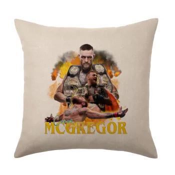 Conor McGregor Notorious, Μαξιλάρι καναπέ ΛΙΝΟ 40x40cm περιέχεται το  γέμισμα